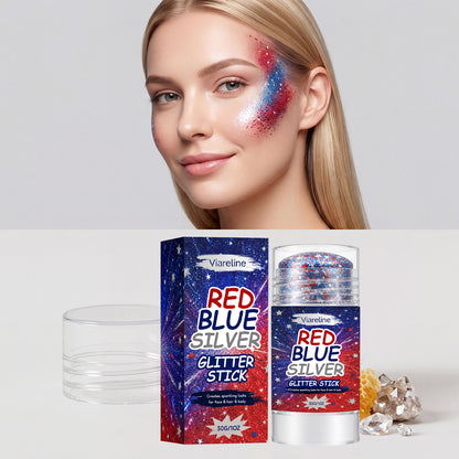 Patriotic Body Glitter Stick, Red White and Blue Hair Glitter Stick, Face Glitter, Rave Accessories, Independence Day, 4th of July Decorations, 4th of July Outfits for Women, Glitter Makeup for Women