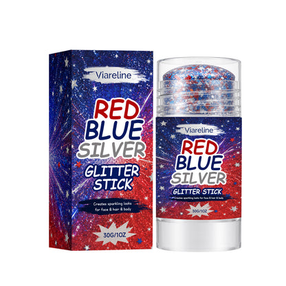 Patriotic Body Glitter Stick, Red White and Blue Hair Glitter Stick, Face Glitter, Rave Accessories, Independence Day, 4th of July Decorations, 4th of July Outfits for Women, Glitter Makeup for Women