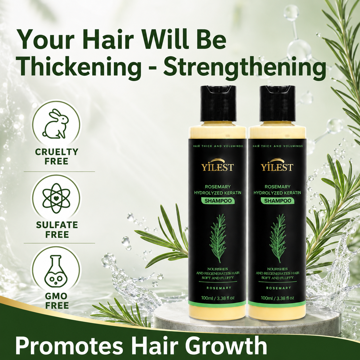 YILEST®- Rosemary Shampoo Hair Growth & Anti-Dandruff Treatment