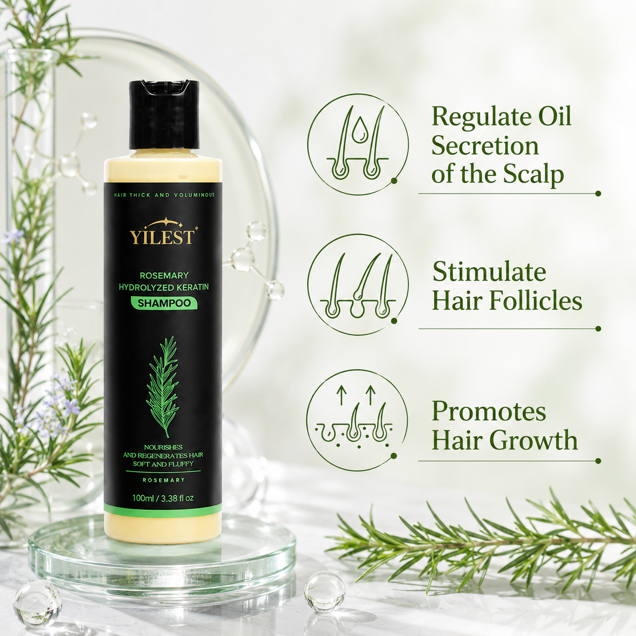 YILEST®- Rosemary Shampoo Hair Growth & Anti-Dandruff Treatment